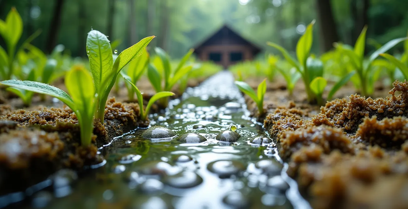 Système de phytoépuration naturelle d'un éco-gîte québécois avec plantes aquatiques filtrantes