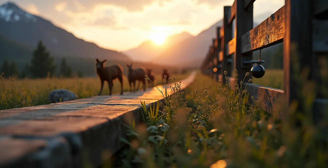 Passage faunique surélevé dans les Rocheuses canadiennes avec caméras de surveillance discrètes intégrées