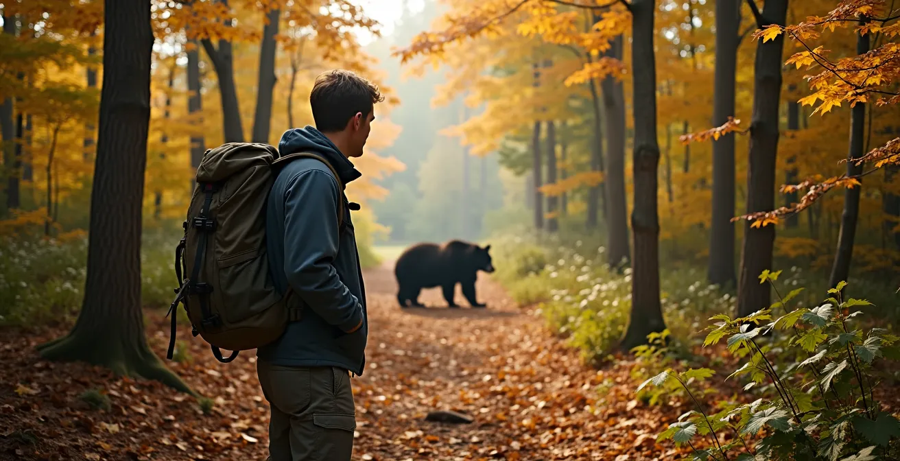 Comportement sécuritaire face à un ours noir dans les Laurentides
